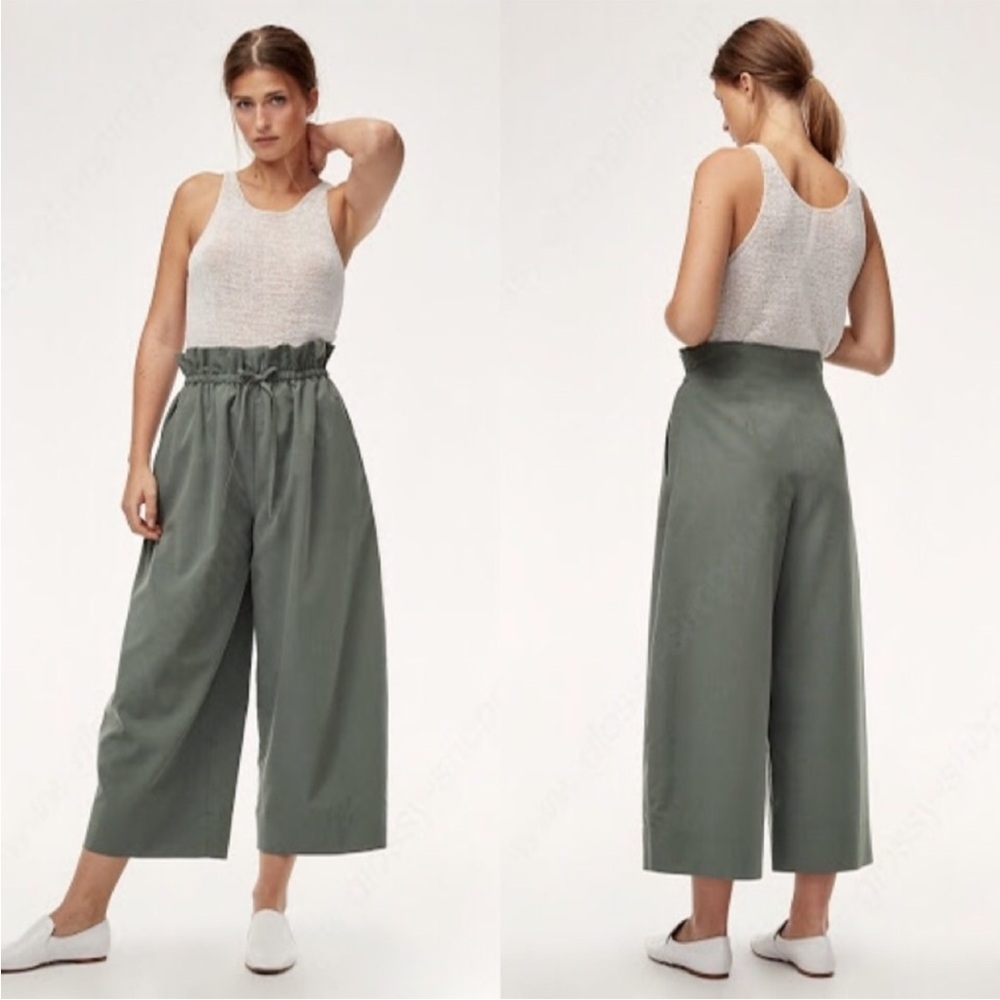 Aritzia The‎ Group Babaton Kerri Cropped Wide Leg Pant Green Small
